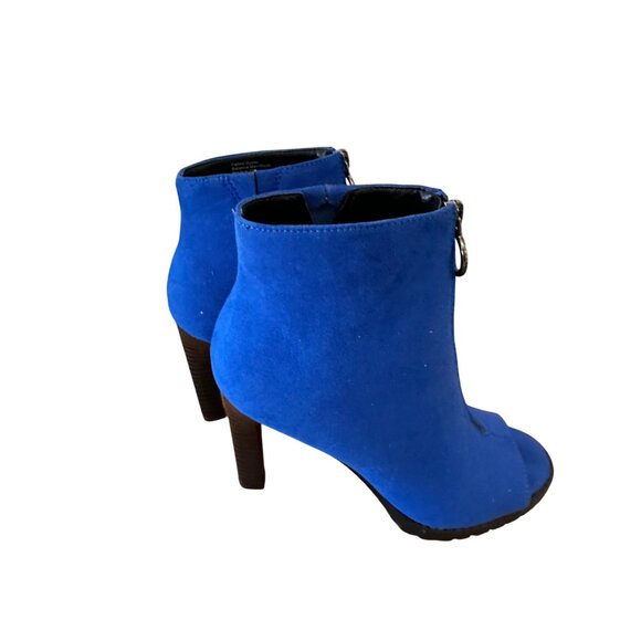 Bar III 7M Dillanf Suede Fabric Upper Ankle Zip Up Boot Blue - Picture 2 of 14